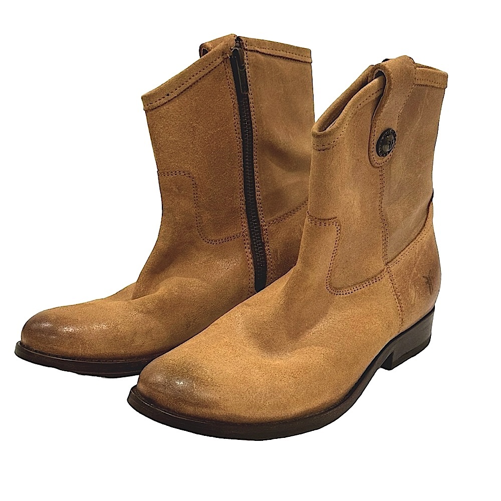 Frye Tan Suede Ankle Boots